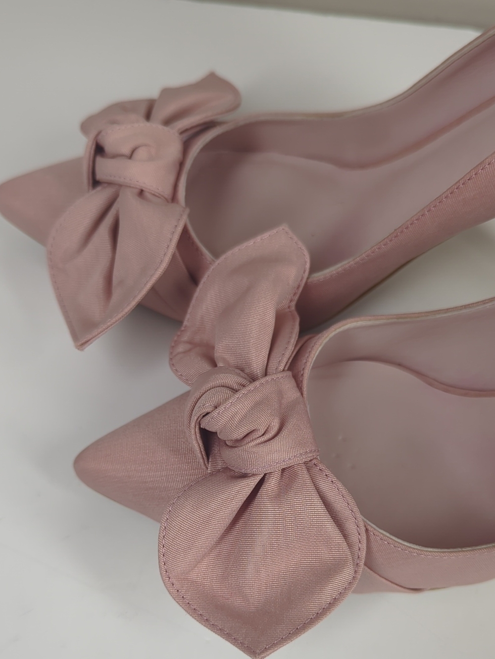 Ted Baker Hyana Pink Bow Pointed-Toe High Heels Canvas 37 - Picture 4 of 10
